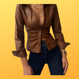 Class Act Leather Button Shirt